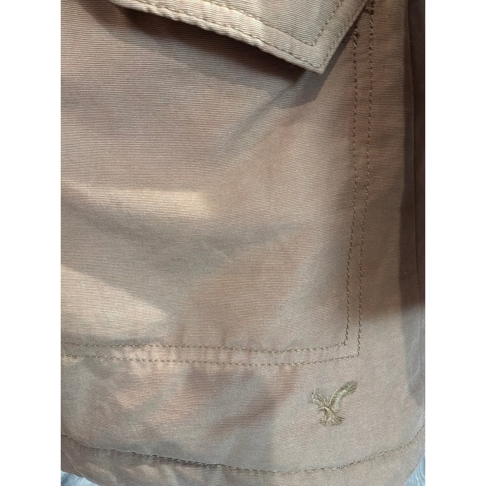 American Eagle Tan Utility Parka Jacket Sherpa Lined Faux Fur Hood Womens XS - Picture 5 of 7